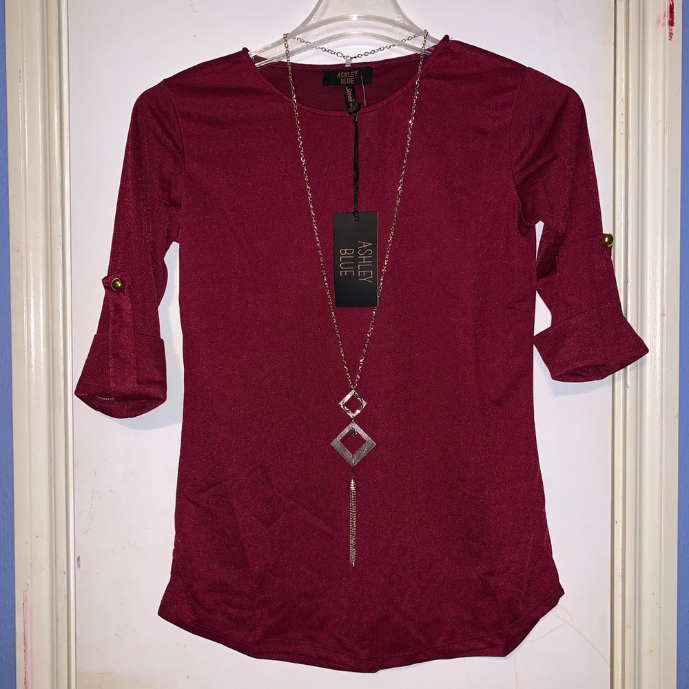 Maroon 3/4 Sleeve Blouse